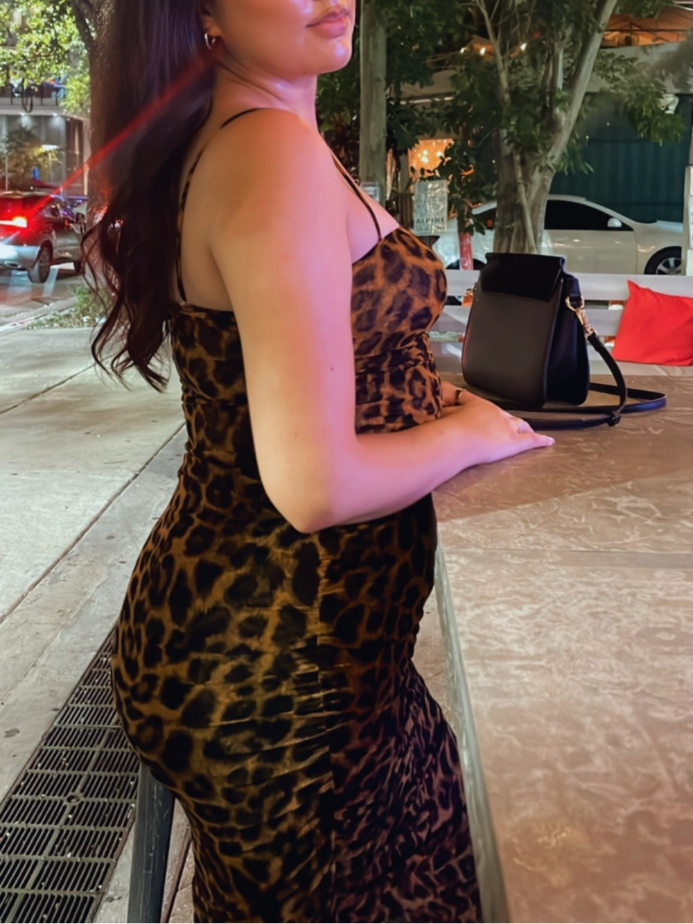 Votique Leopard Print Slip Dress - Brown